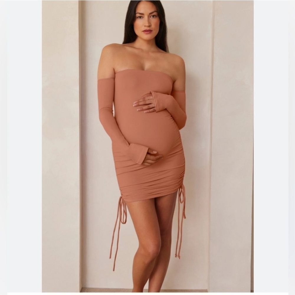 Bumpsuit The Lexi Dress Maternity Off Shoulder Rose Size S - Picture 3 of 8